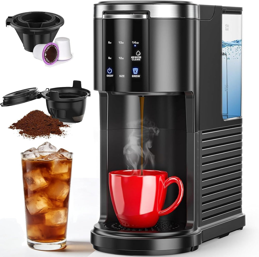 Single Serve Coffee Maker with 40 Oz Water Tank, Satin Black E13311