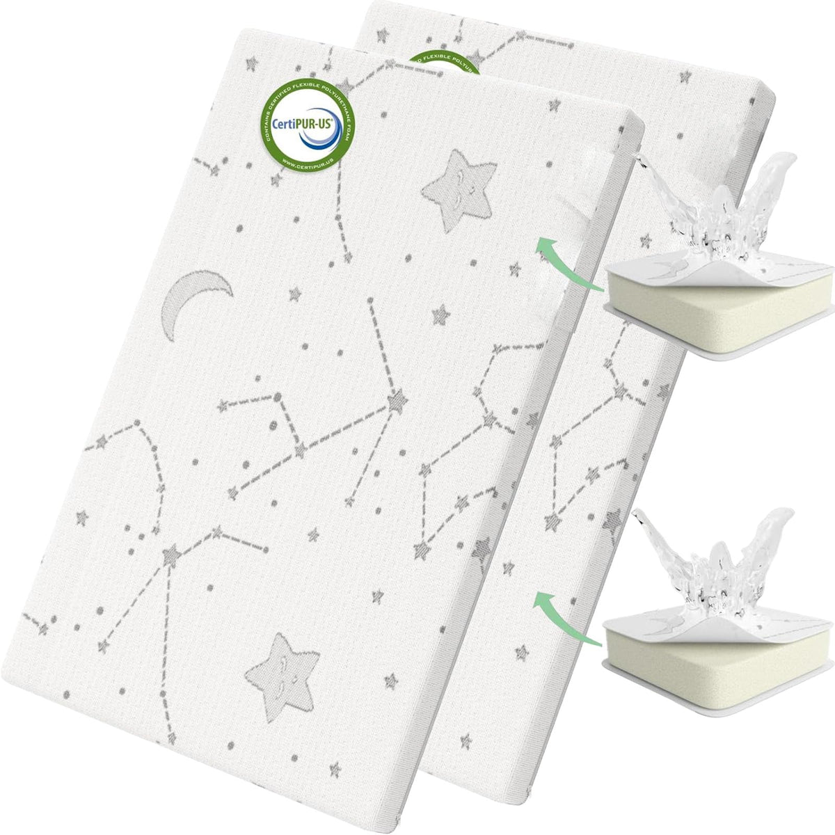 38x26 Waterproof Pack and Play Mattress Pad 2 Pack Z242
