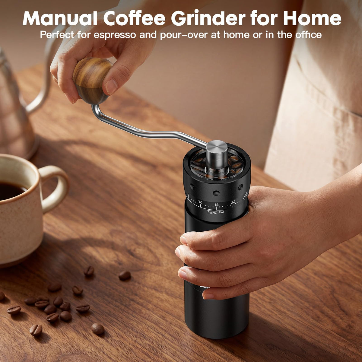 Manual Coffee Grinder 25g Capacity Aluminum Body G177830