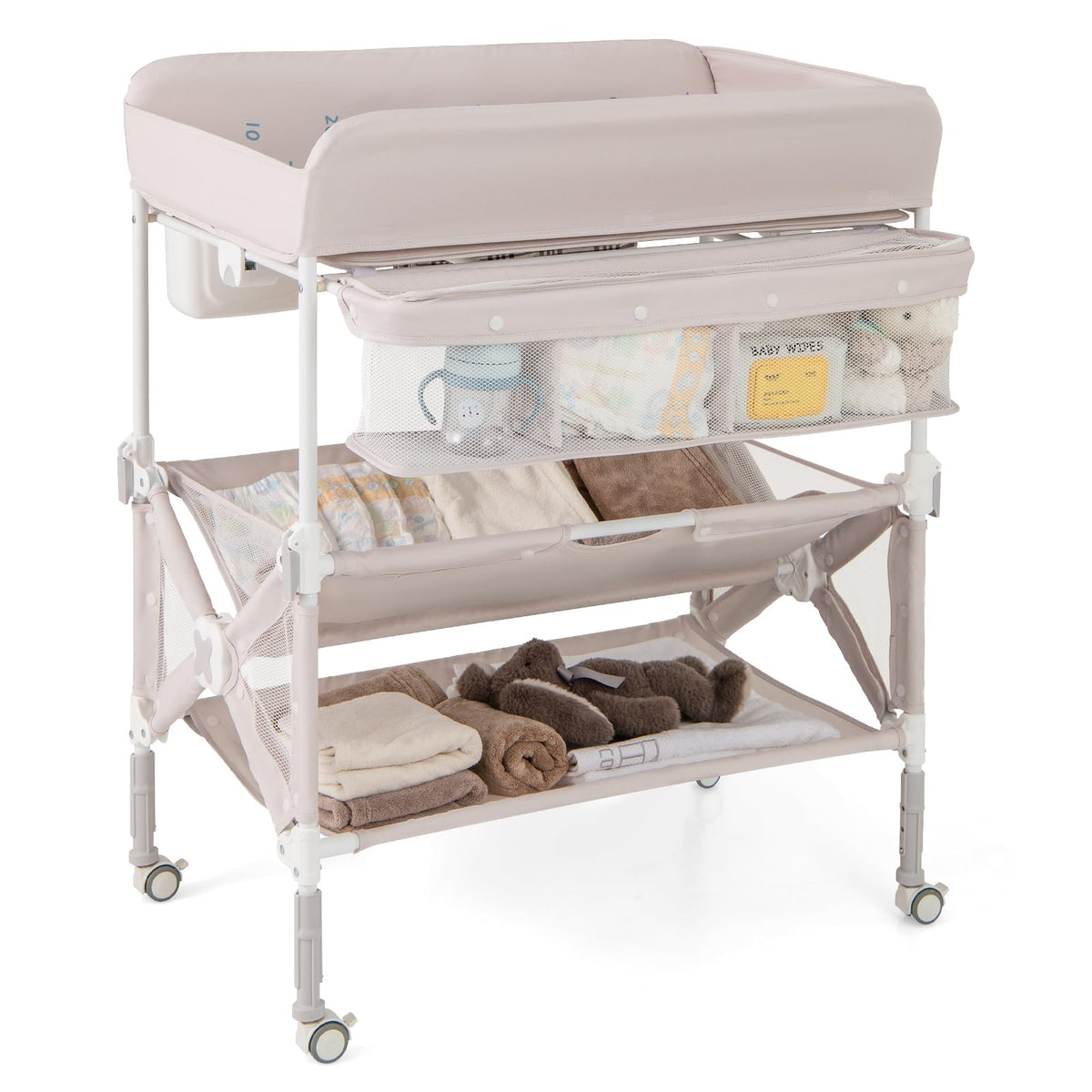 Portable Foldable Baby Changing Table with Wheels X971691