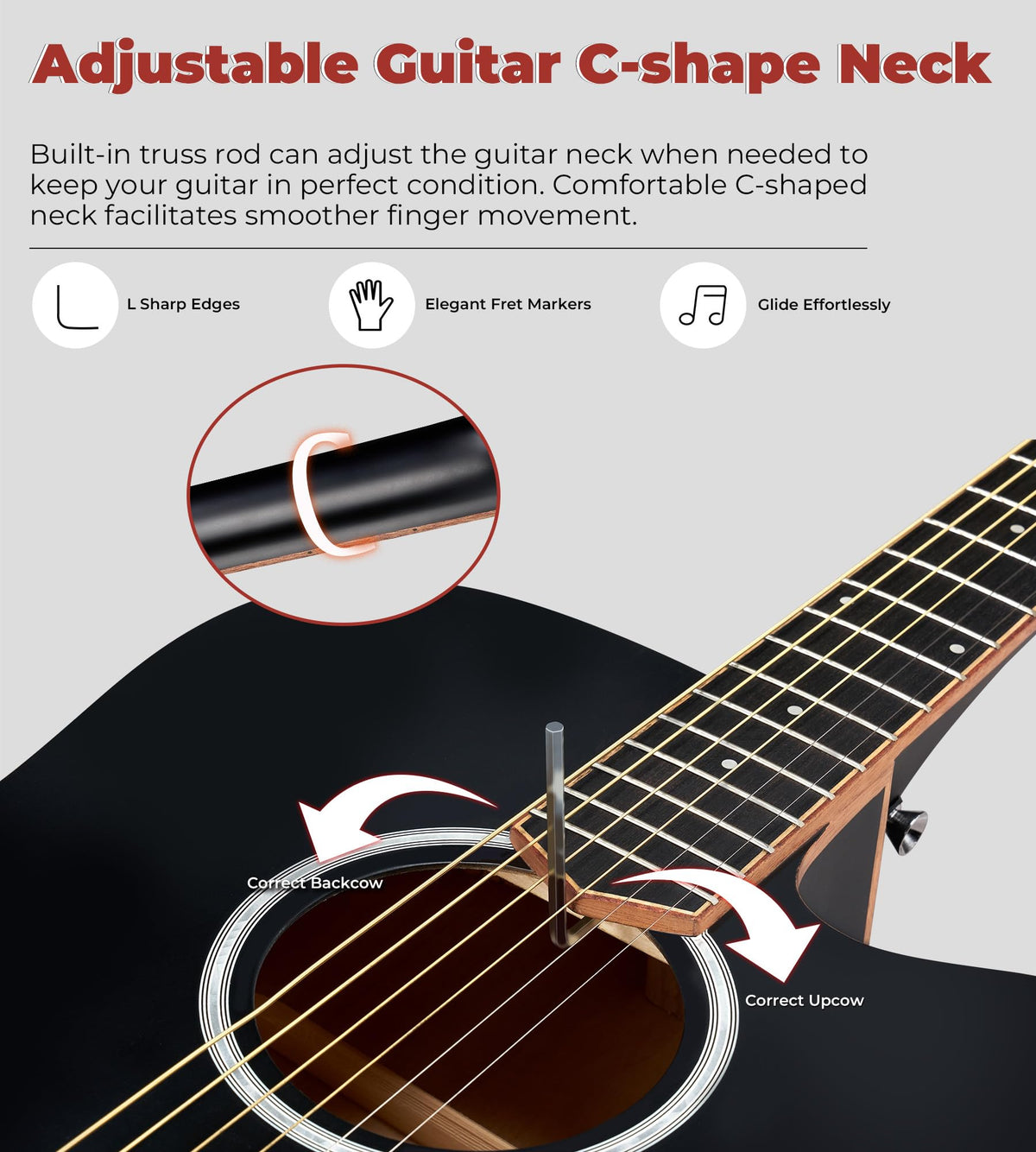 3/4 Electric Acoustic Guitar Kit with 4-Band EQ X9170