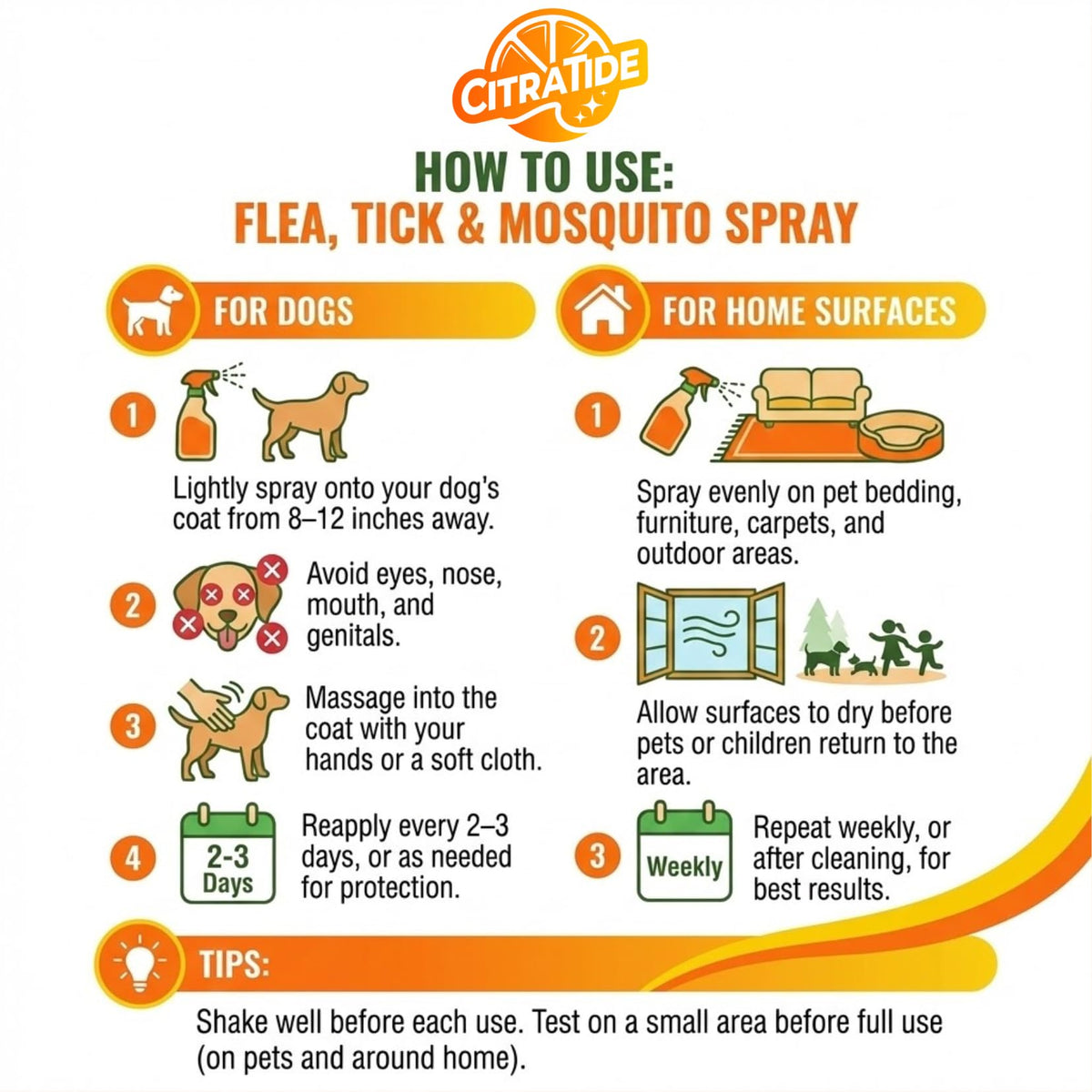 Plant-Based Cedarwood & Citrus Flea Tick & Mosquito Spray for Dogs 16 fl oz O57048