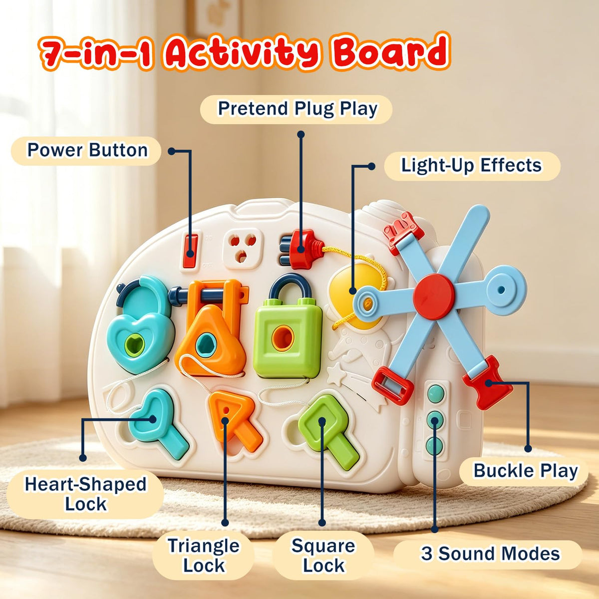 Baby Push Walker Toddler Walking Toy with Busy Board C446787