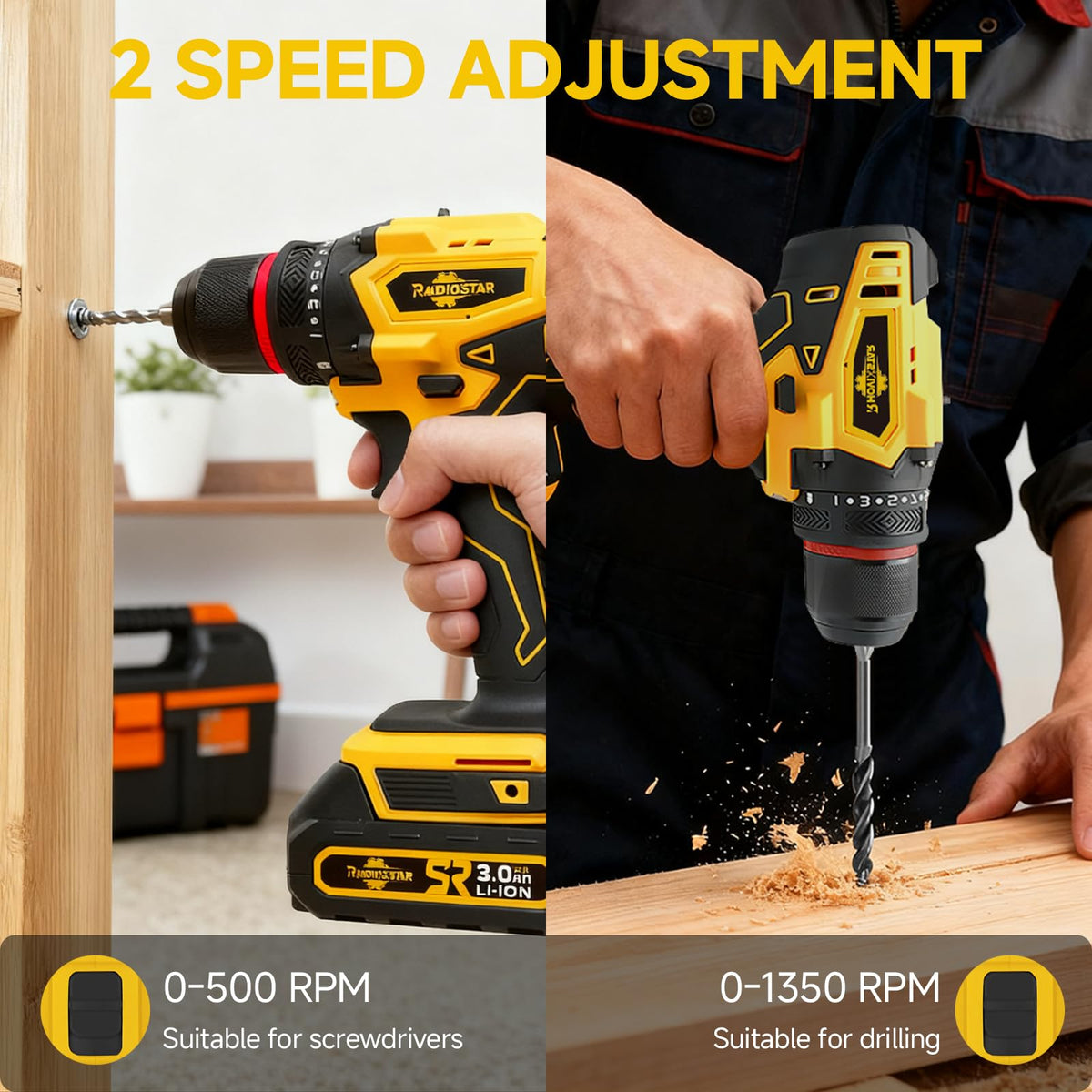 Cordless 20V Power Drill 3/8-Inch Keyless Chuck B375129