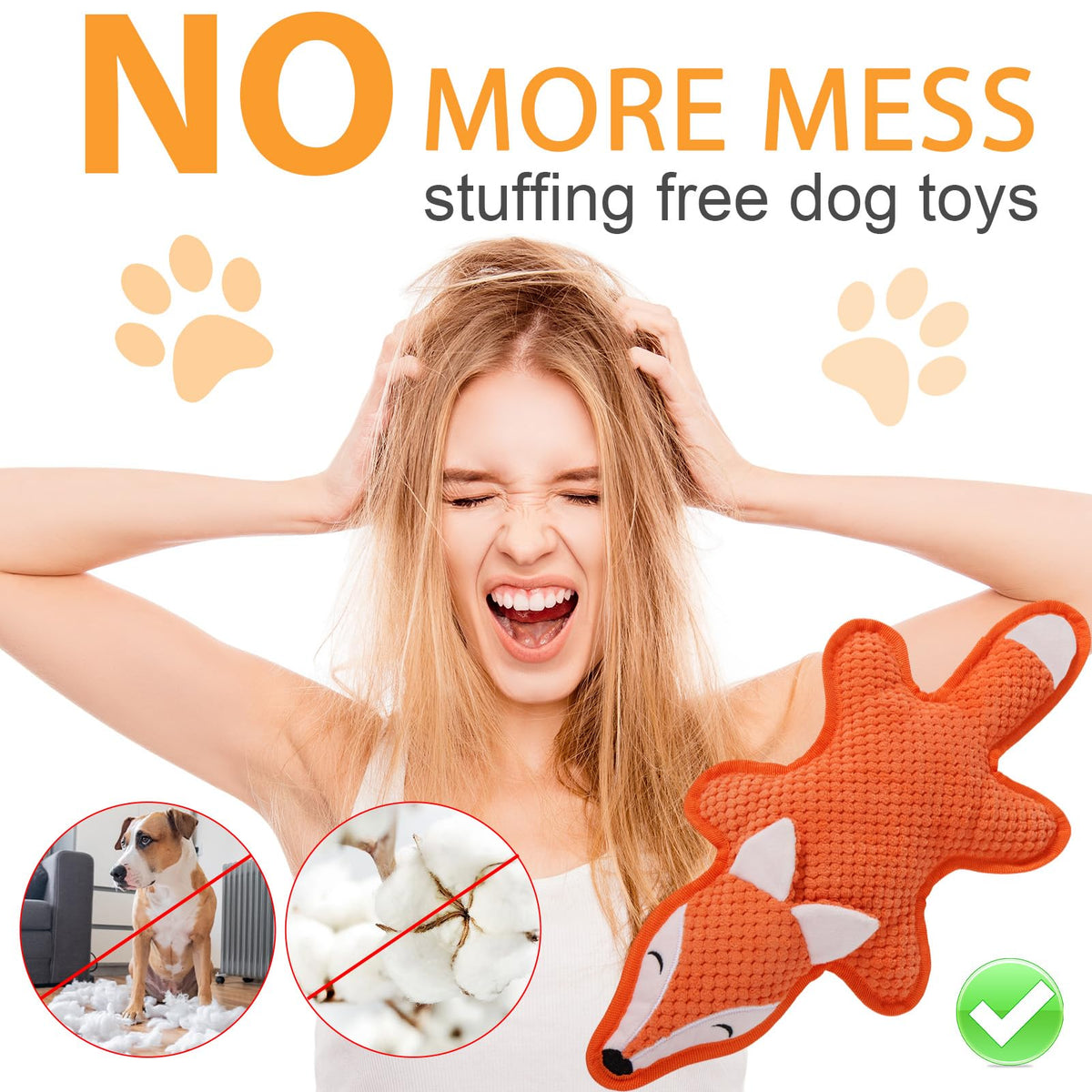 5 Pack Squeaky Plush Dog Toys with Crinkle Paper A157