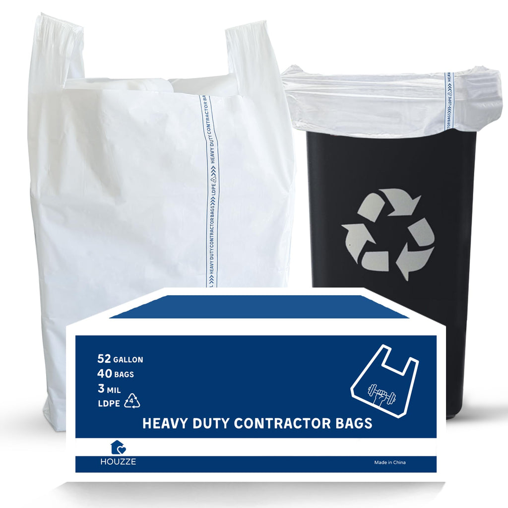 52 Gallon 40 Count 3 MIL Heavy Duty Trash Bags with Handles L664