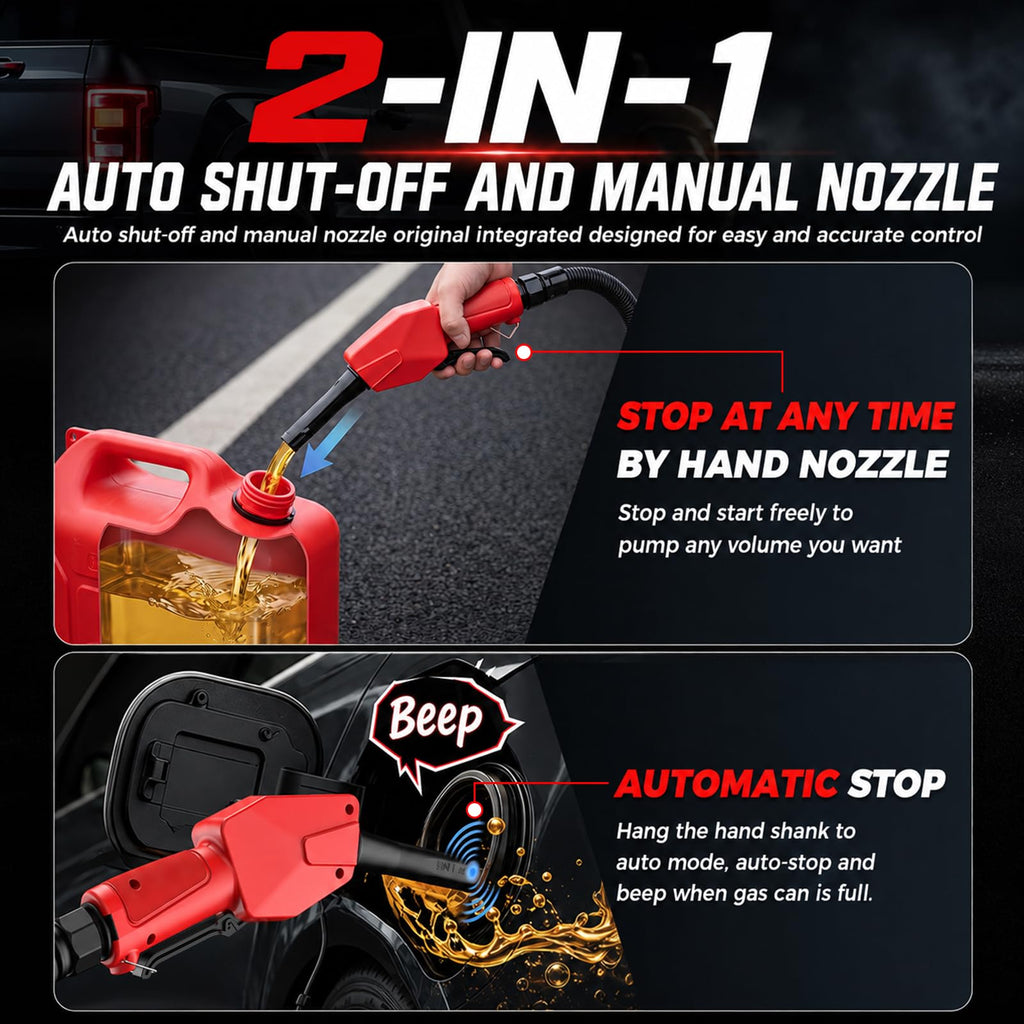 Cordless Fuel Transfer Pump with Auto Stop & Hand-Trigger Nozzle V632