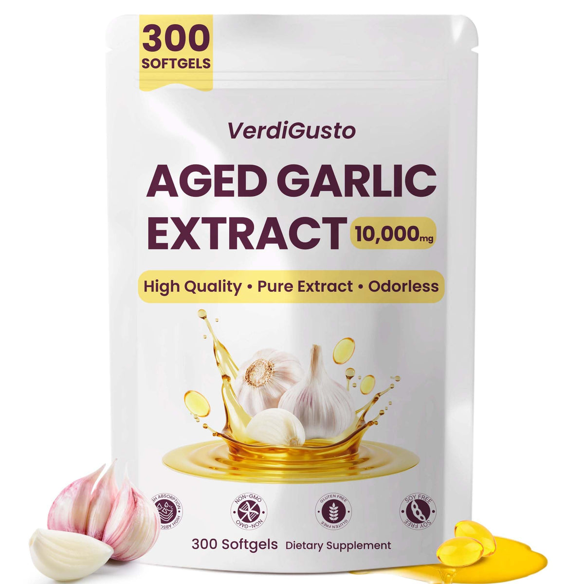Aged Garlic Extract Softgels 10000mg 300 Count S2638