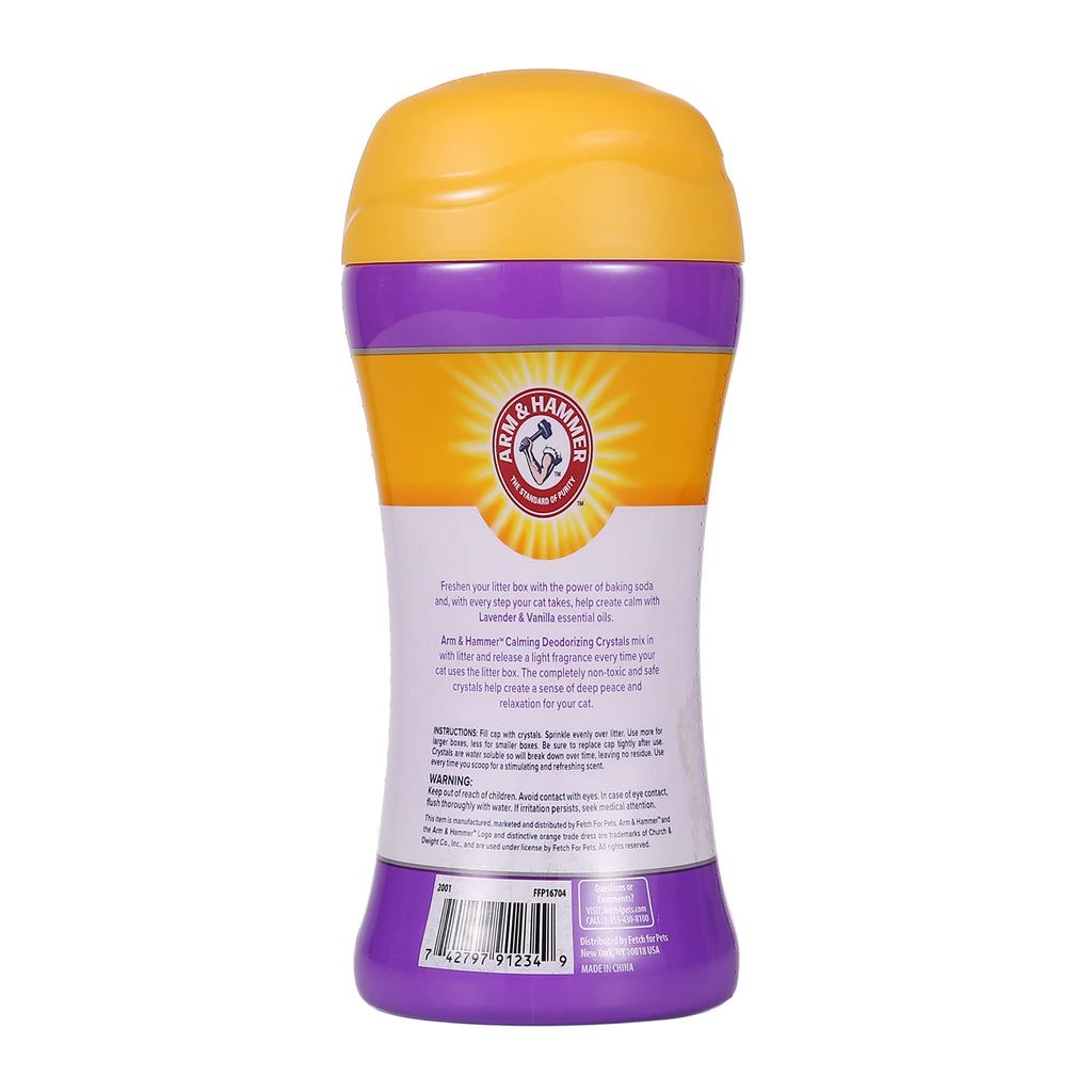 Cat Litter Deodorizing Crystals with Baking Soda, Lavender and Vanilla Scent, 15 Oz - 2 Pack W736610