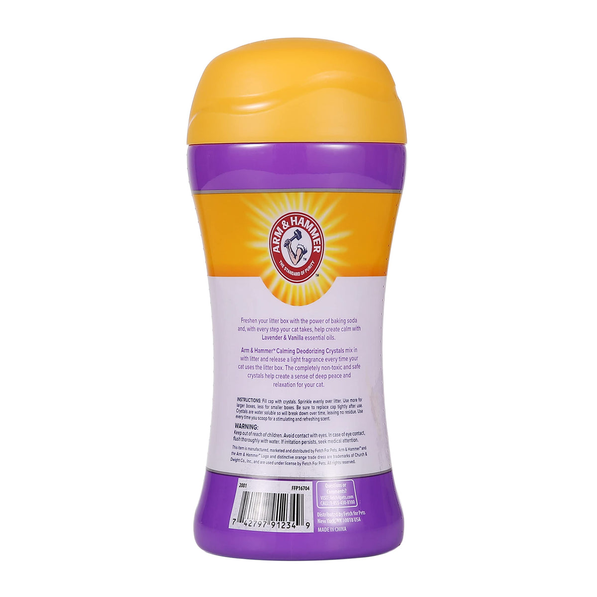 Cat Litter Deodorizing Crystals with Baking Soda, Lavender and Vanilla Scent, 15 Oz - 2 Pack W736610