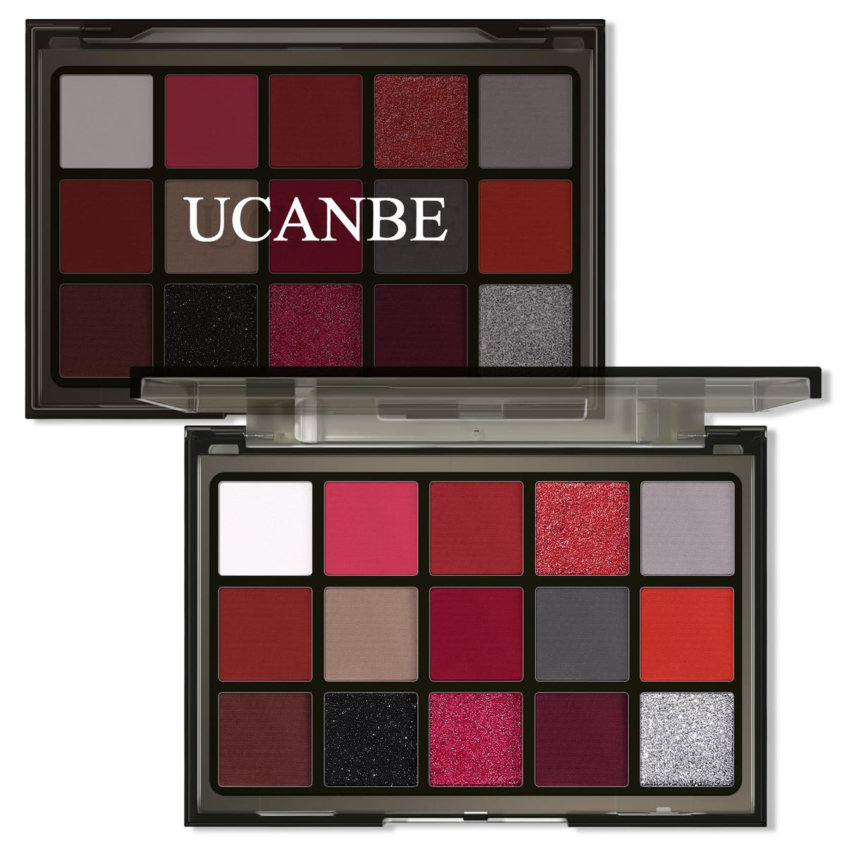 Red 15 Colors Shimmer Matte Glitter Metallic Eyeshadow Palette C2735