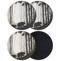 Black Grey Set of 4 Soft Absorbent Coasters Y2277