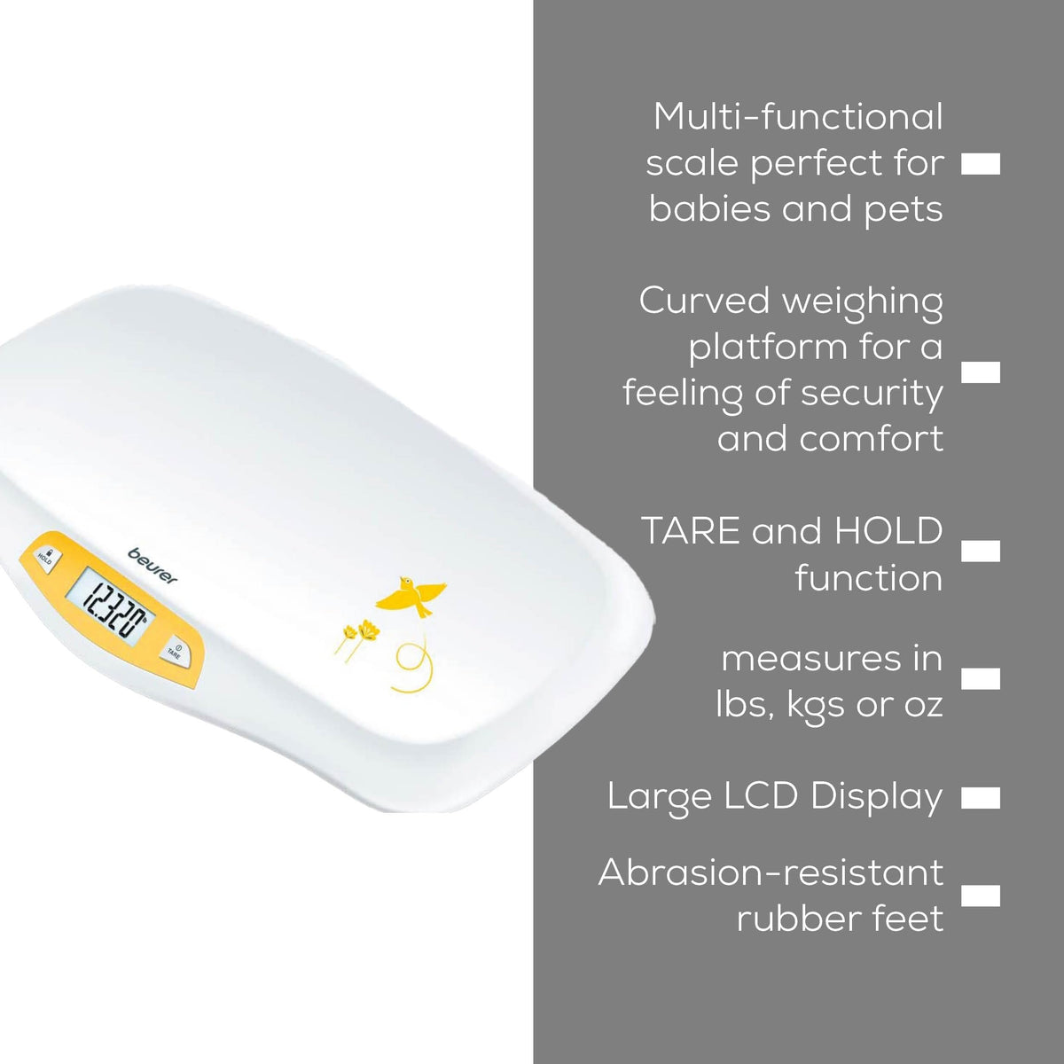 Digital Baby Scale up to 44 lbs with Hold Function S837