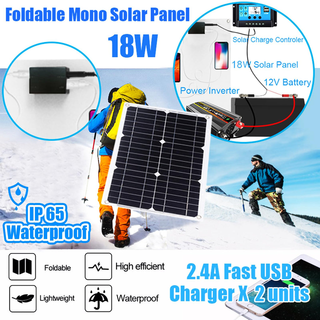 12V Off-Grid Solar Panel Kit with Inverter & Charge Controller S6503