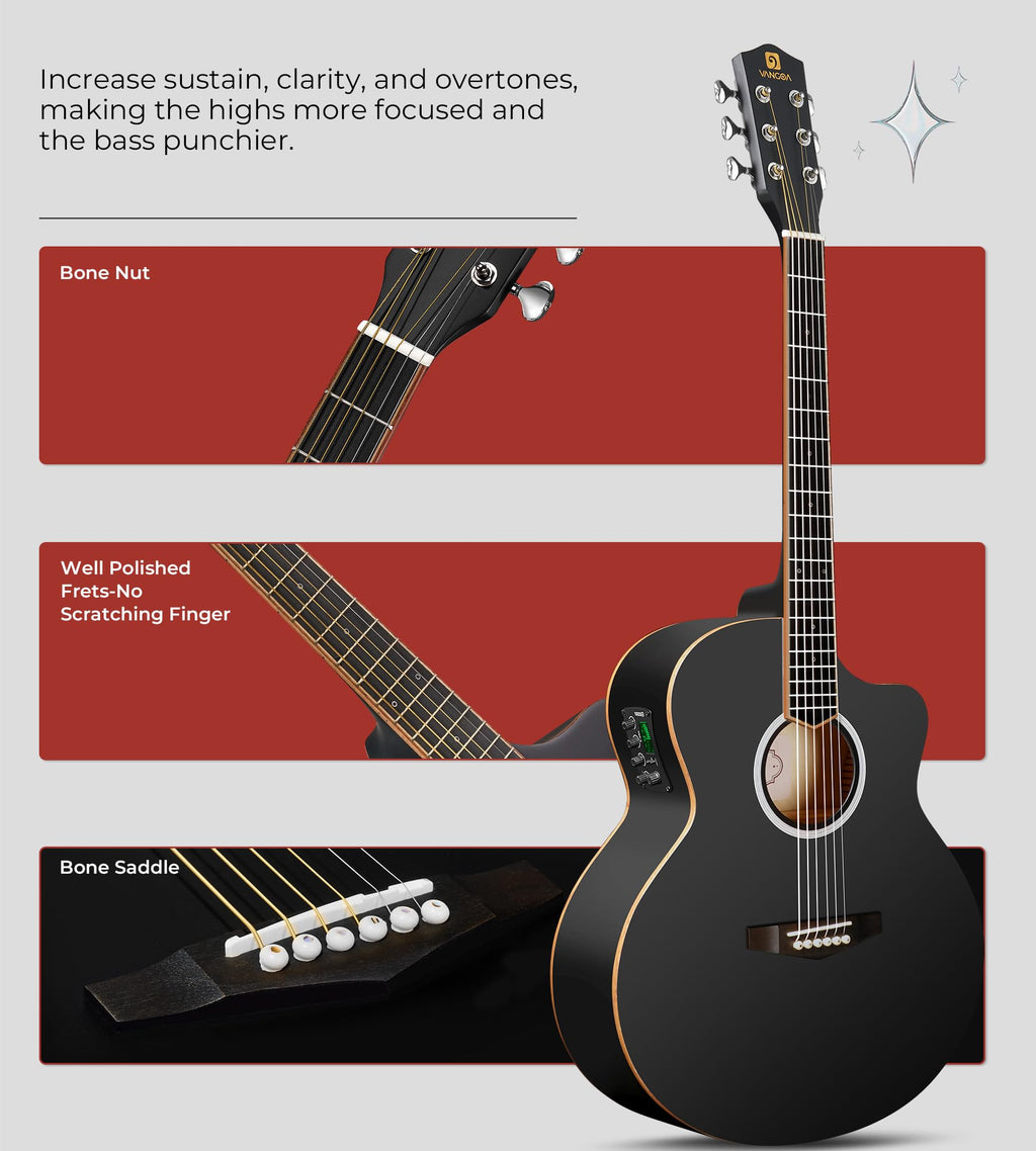 3/4 Electric Acoustic Guitar Kit with 4-Band EQ X9170