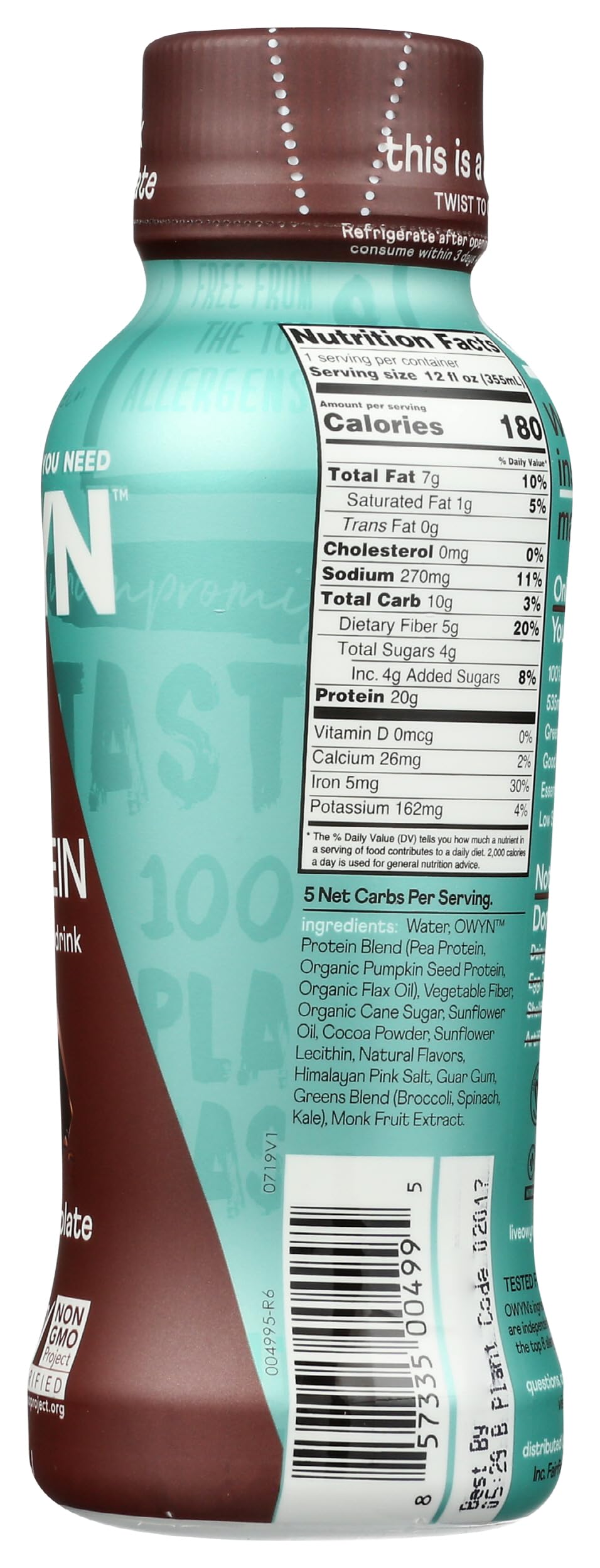 Dark Chocolate Plant Based Protein Shake F6629