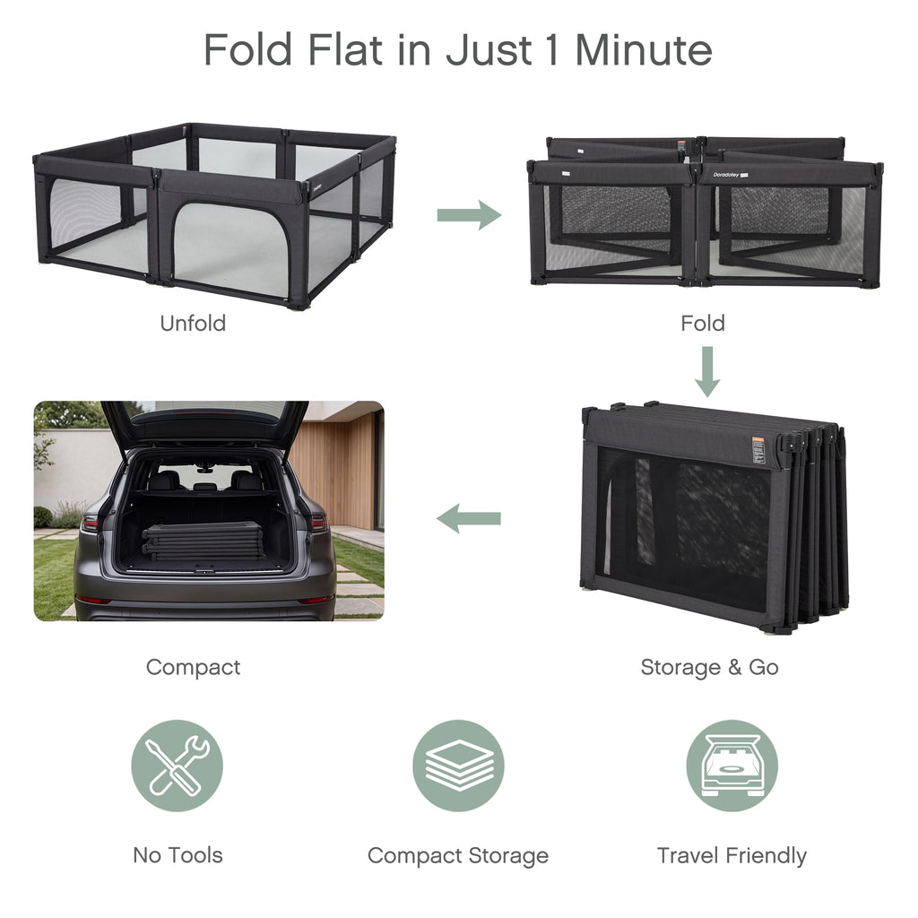 8-Panel Foldable Baby Playpen W632367