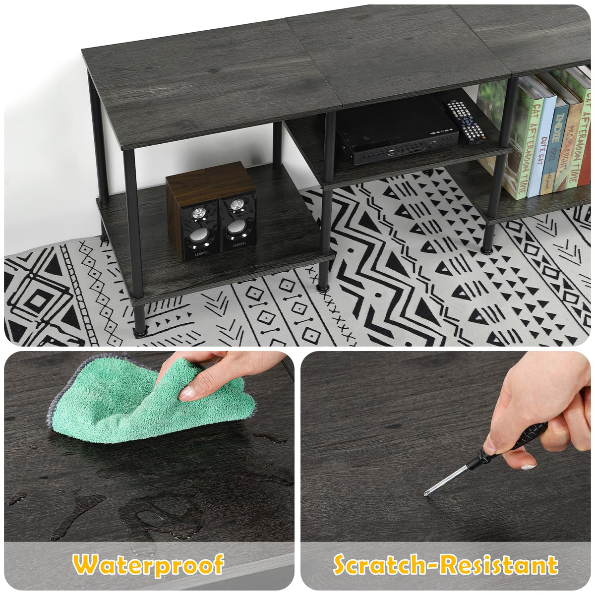50 Inch Dark Grey TV Stand with Storage C190
