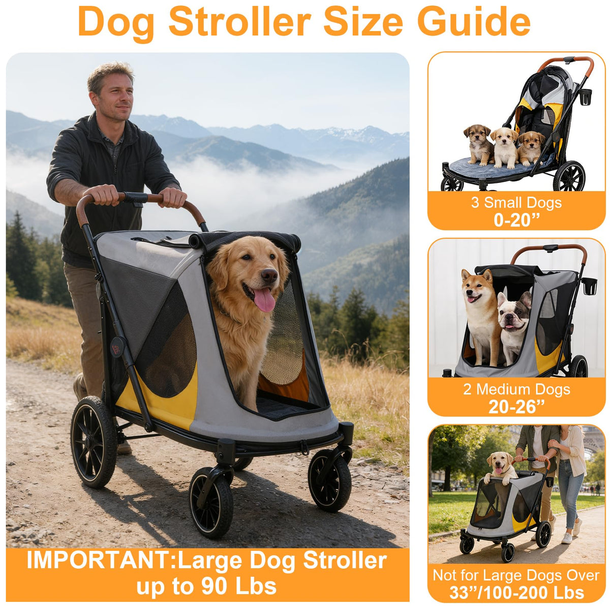 Large Dog Stroller with Dual Entry Y752607