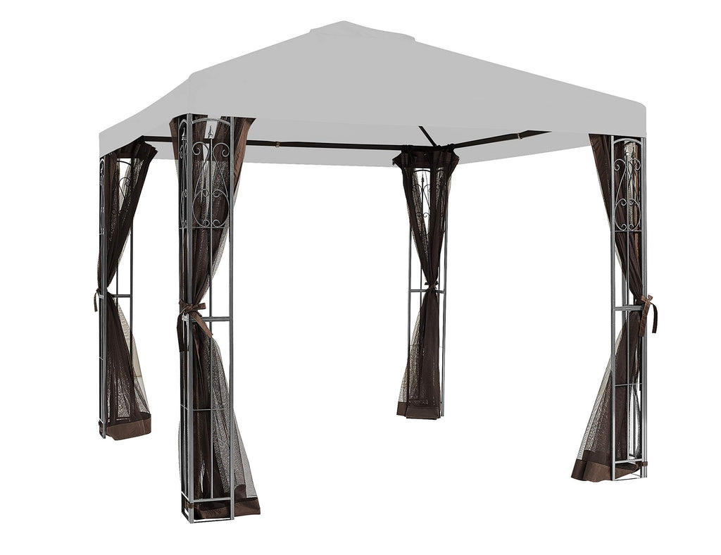 8' x 8' Brown Gazebo Replacement Mosquito Netting Z7836