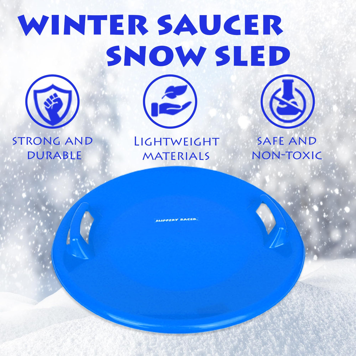 Heavy-Duty Plastic Snow Sled with Handles W495