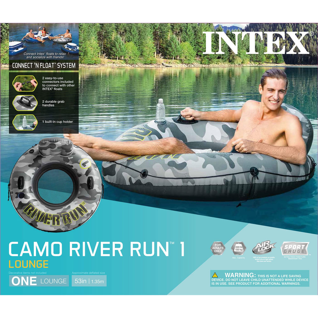 Inflatable Floating Water Tube Raft with Cup Holders, 4 Pack H226991