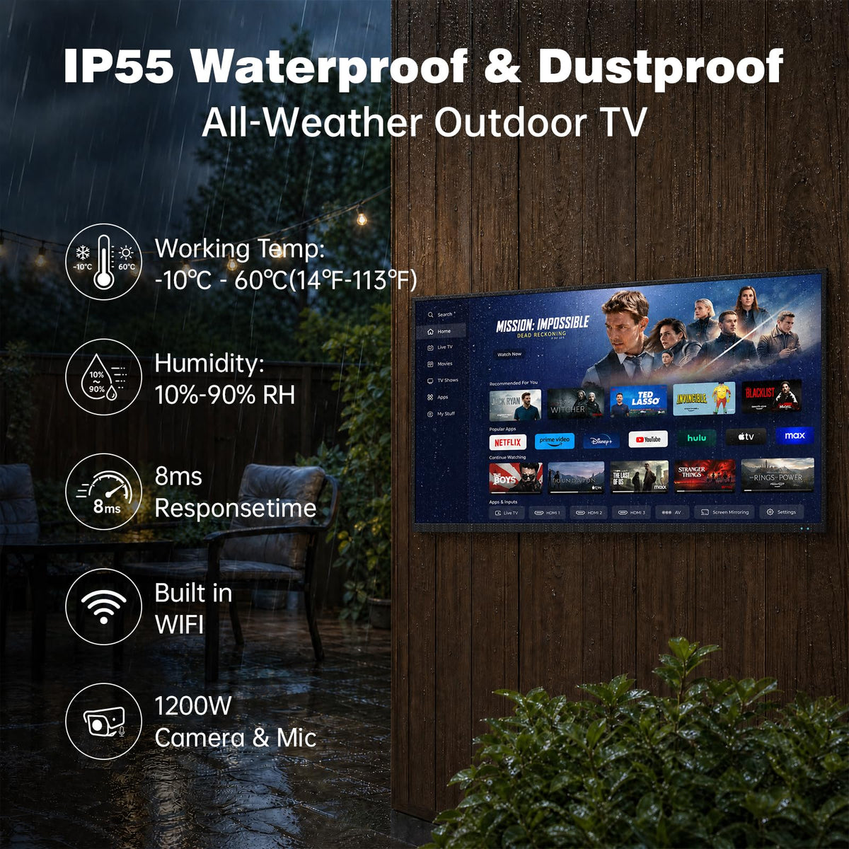 55 inch 4K UHD Weatherproof Smart TV P710911