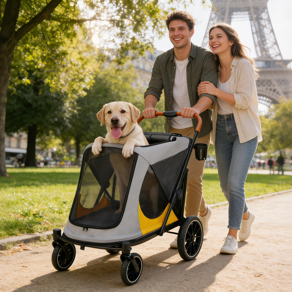Large Dog Stroller with Dual Entry Y752607
