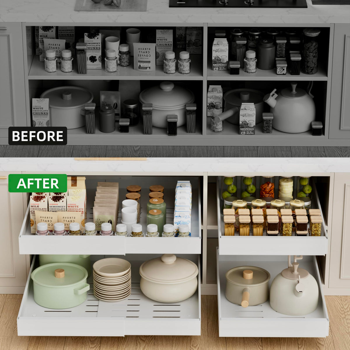 4 Pack Expandable Pull Out Cabinet Organizer M777