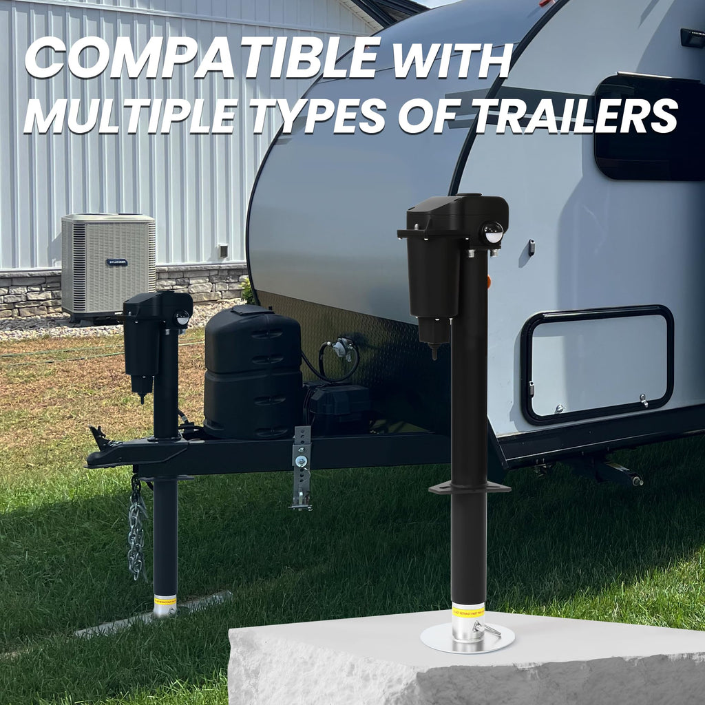12V 3500lb Electric Tongue Jack with Drop Foot & LED Light P220