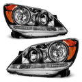 Black Housing Amber Reflector Headlight Assembly Pair H89649