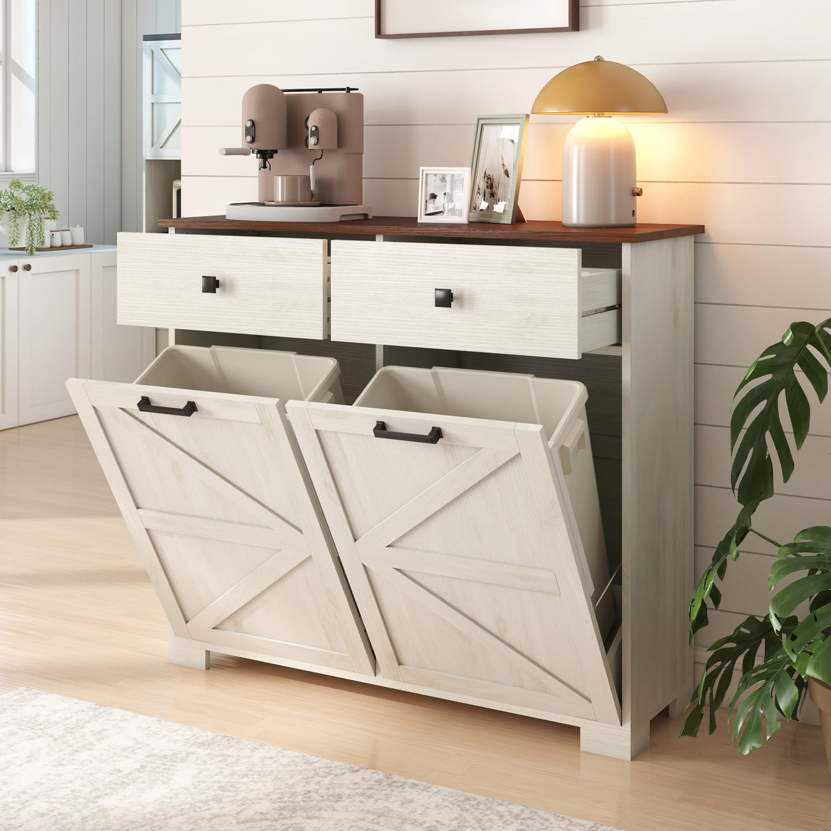 Double Tilt-Out Trash Cabinet for 2x10 Gallon Cans G977