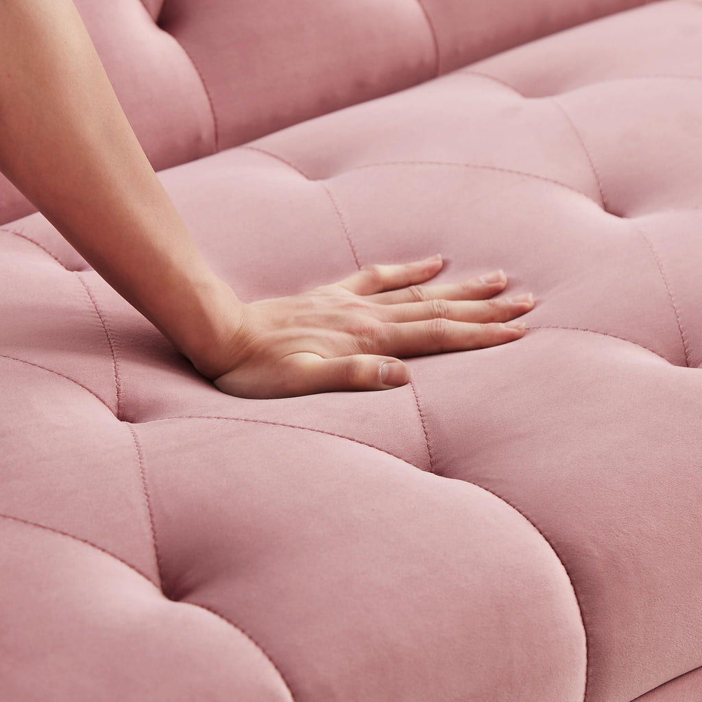 Pink Velvet Convertible Sofa Bed C640824