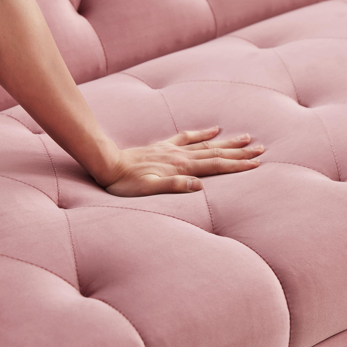 Pink Velvet Convertible Sofa Bed C640824