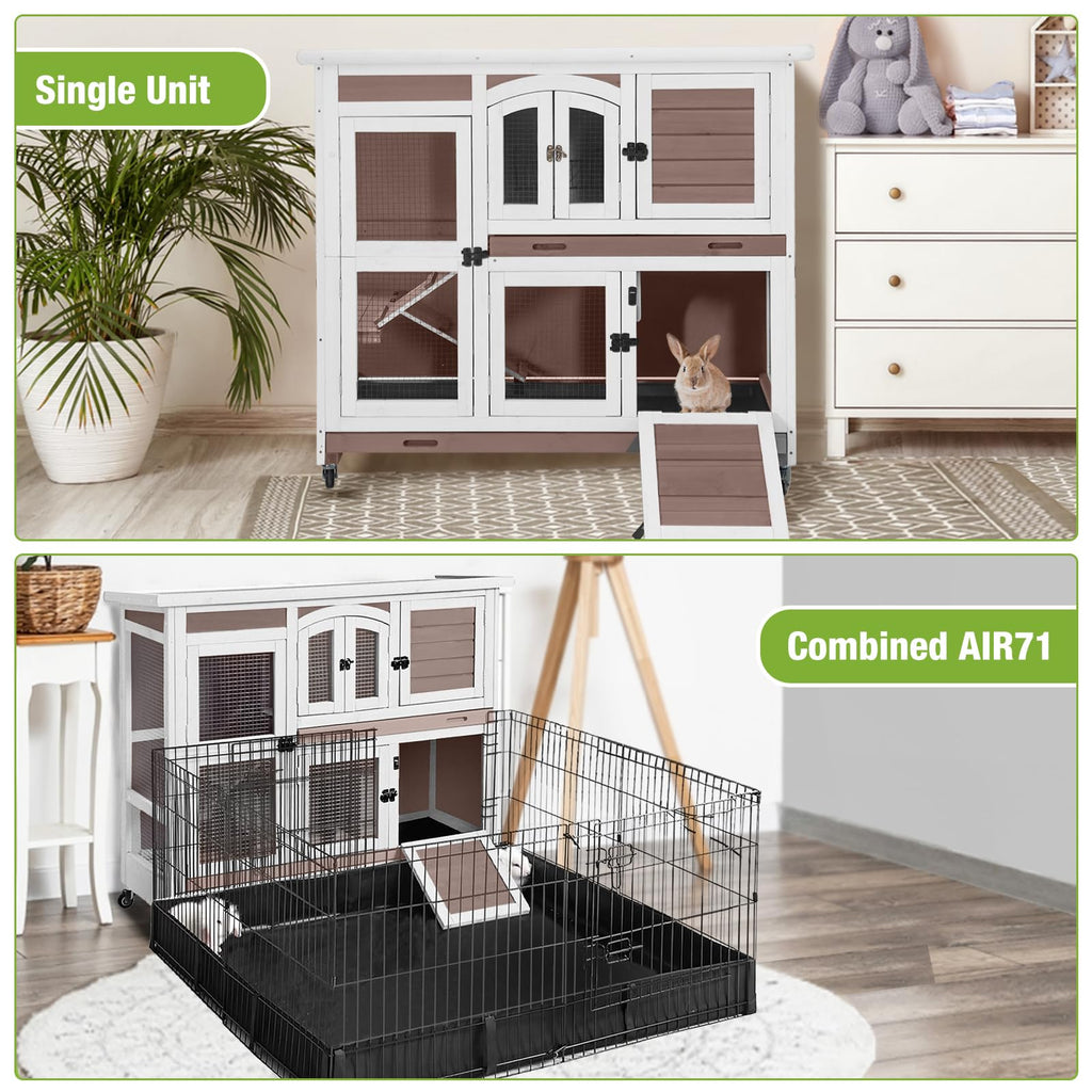 Two-Story Rabbit Hutch with Wheels F33558