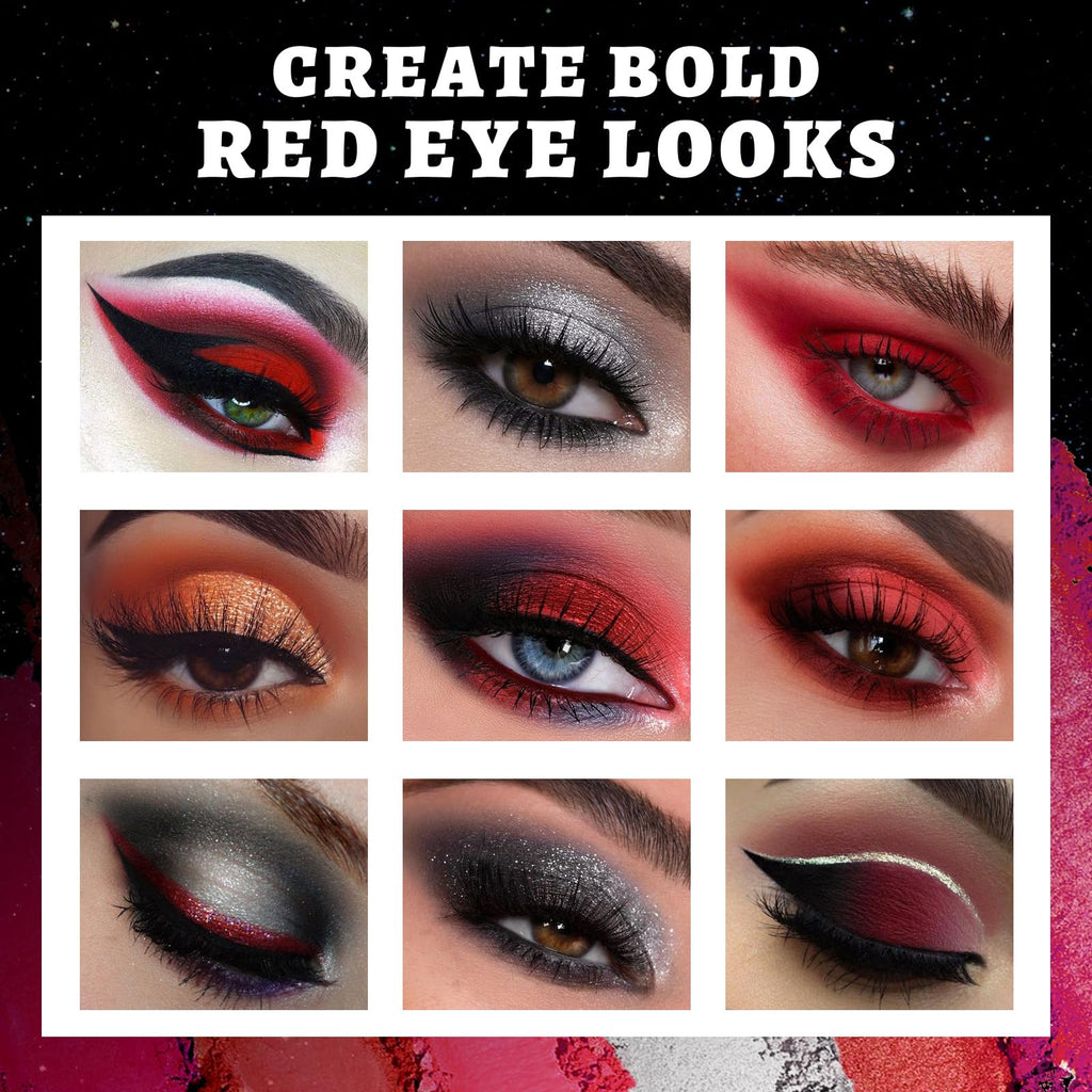 Red 15 Colors Shimmer Matte Glitter Metallic Eyeshadow Palette C2735