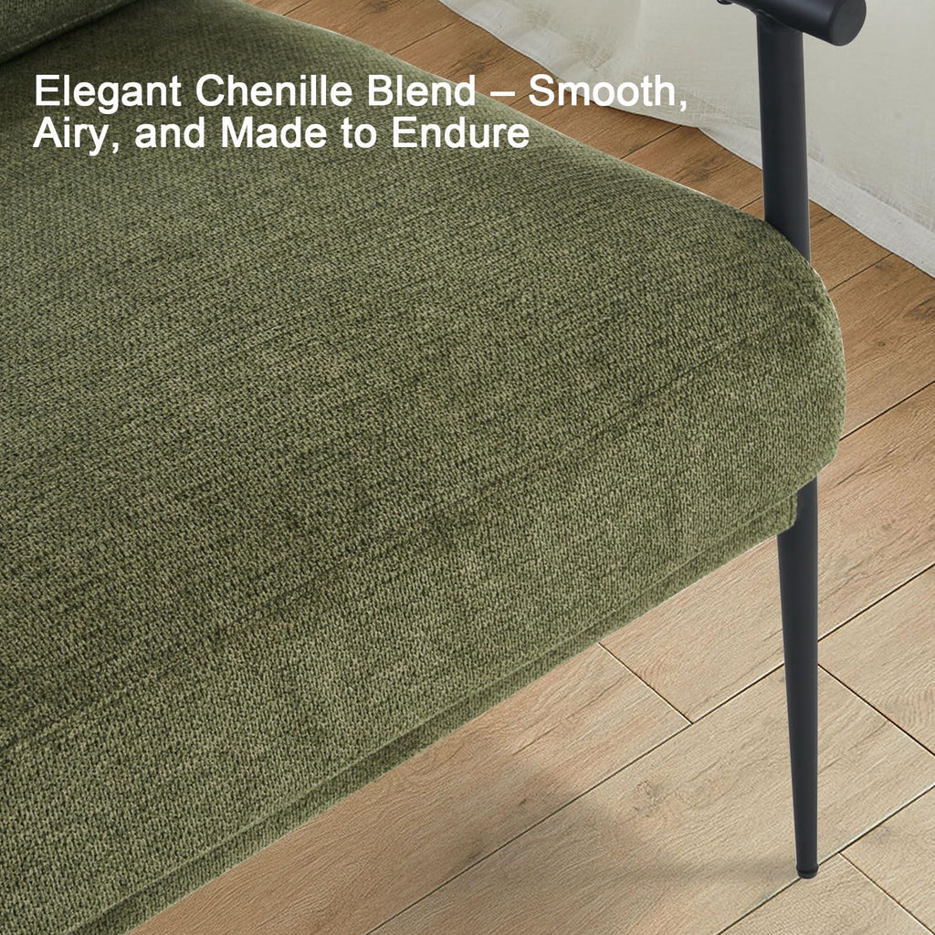 Green Chenille Accent Chair Set of 2 R8601
