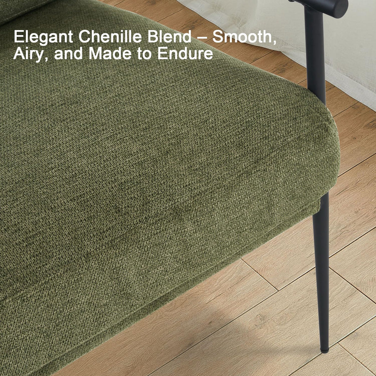 Green Chenille Accent Chair Set of 2 R8601