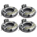 Inflatable Floating Water Tube Raft with Cup Holders, 4 Pack H226991