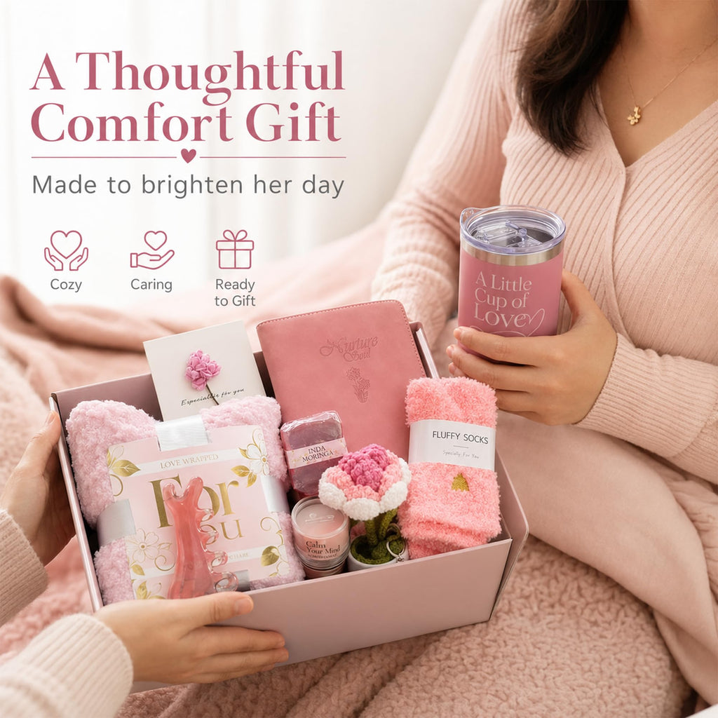 11 Pc Pink Care Package with Blanket P2911