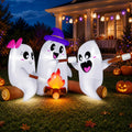 6FT Halloween Inflatables Outdoor Campfire Ghosts with Built-in LEDs R870247