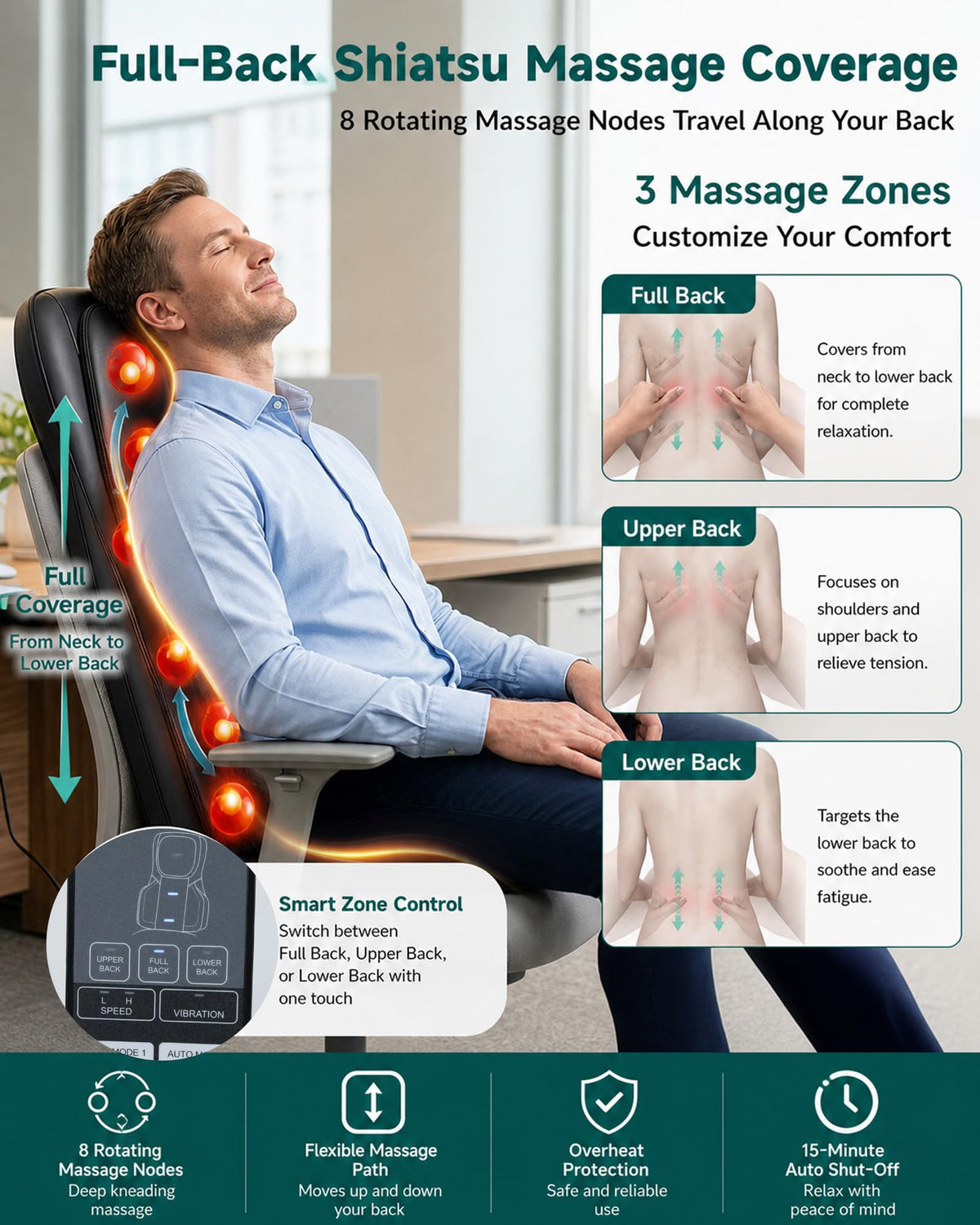 Neck and Back Massager with Heat O4646