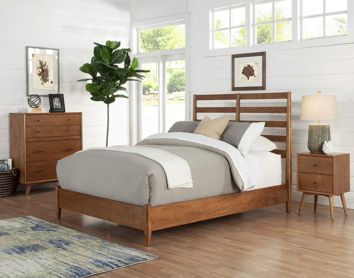 Chestnut California King Slat Back Bed U53067
