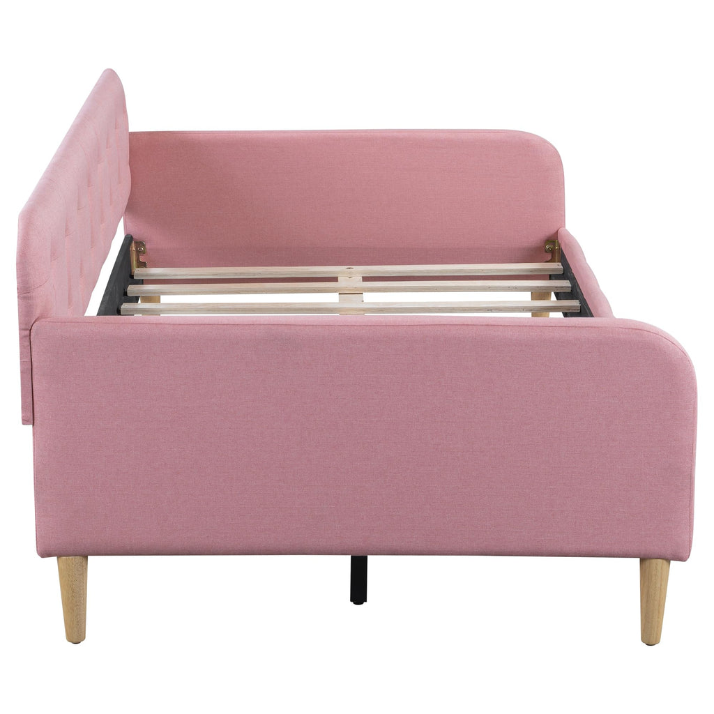 Twin Linen Upholstered Daybed Sofa Bed with Button Tufted Design M944