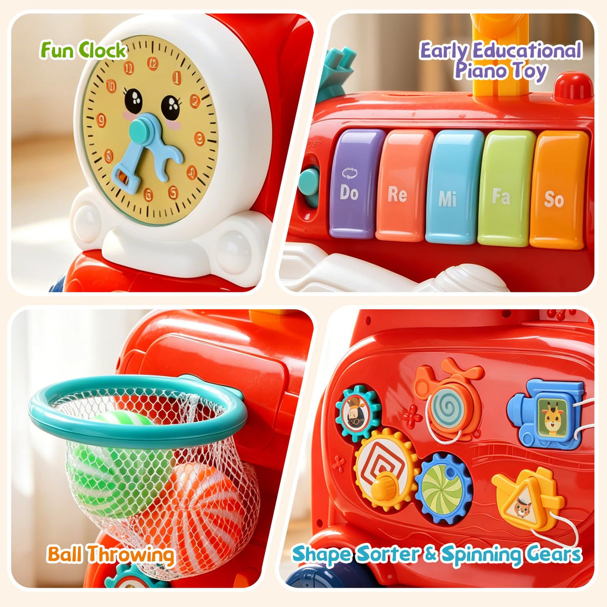 Baby Push Walker Toddler Walking Toy with Busy Board C446787