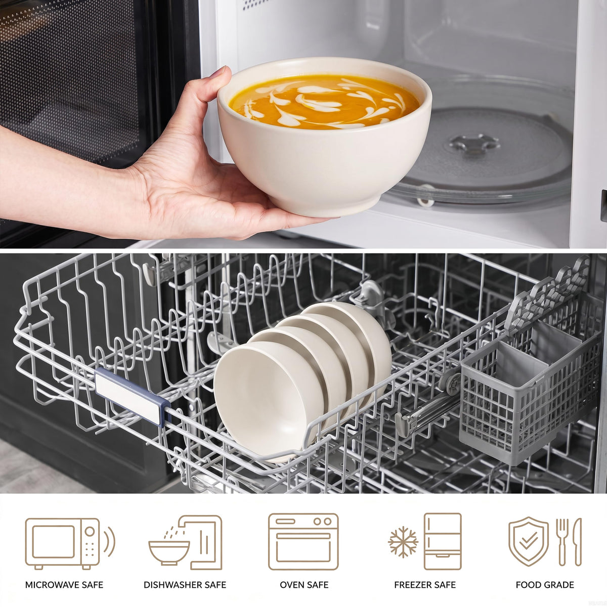 Ceramic Soup Bowls Set of 4 J40014