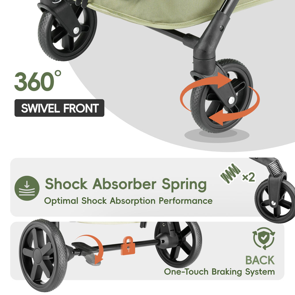 Foldable Pet Stroller Green S94633