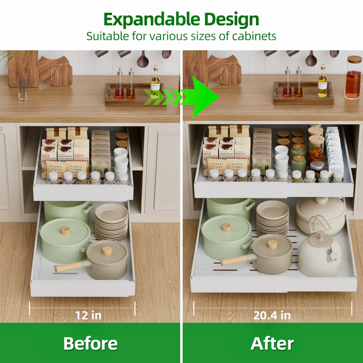 4 Pack Expandable Pull Out Cabinet Organizer M777