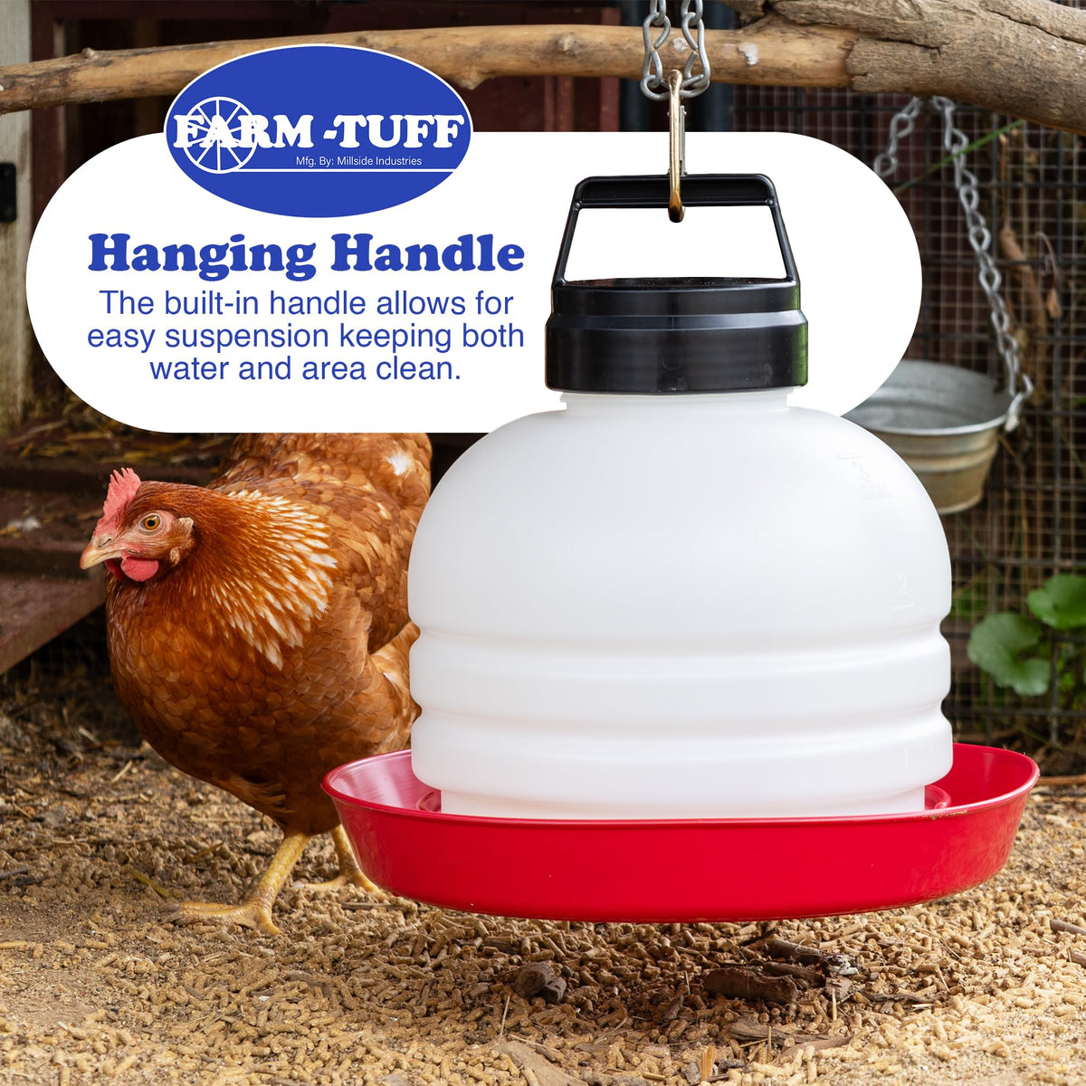 3 Gallon BPA-Free Plastic Hanging Chicken Waterer R804991