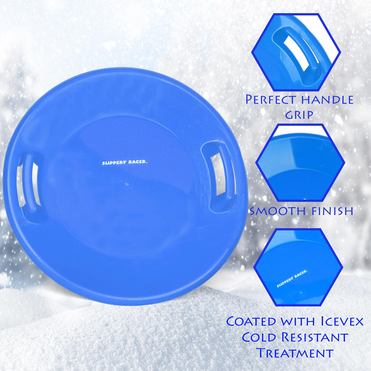 Heavy-Duty Plastic Snow Sled with Handles W495